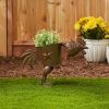 Accent Plus Metal Rooster Planter Sculpture