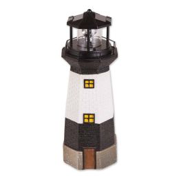 Accent Plus Solar Lighthouse Garden Decor with Rotating Light