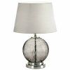 Accent Plus Gray Cracked-Glass Sphere Table Lamp