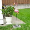 Accent Plus Metal 3-Foot Flamingo Yard Art