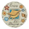 Accent Plus Enjoy Life's Blessings Ocean Shells Cement Stepping Stone