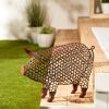 Accent Plus Open Geometric Frame Metal Pig Sculpture