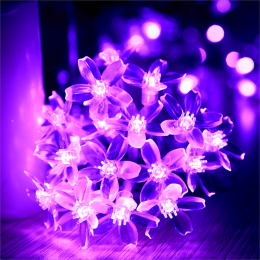 1pc; LED Purple Cherry Blossom String Lights (6.56ft ); Scene Decor; Holiday Accessory; Birthday Party Supplies; Room Decor; Christmas Gifts; Home Dec