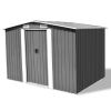 vidaXL Garden Storage Shed Gray Metal 101.2"x80.7"x70.1"