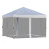 10' x 10' Pop Up Canopy Portable Folding Tent Gazebo Outdoor with Removable Sidewalls Mesh Curtains Carrying Bag White