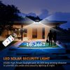 2 Pack 210 LED Solar Outdoor Lights 3 Heads Solar Lights IP65 Waterproof Solar Motion Sensor Lights With Remote Control For Patio;  Yard;  Garden