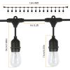 48FT Outdoor String Light Waterproof Patio String Lights Bulbs Commercial Yard Lights Garden Ambience