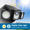 Solar Flood Light Outdoor 218 LED 2000LM; 6500K - 270Â¬âˆžAdjustable 3 Heads Solar Light; Motion Sensor 26ft; Waterproof IP65 Solar Powered