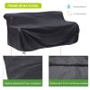 Outdoor Furniture Sets Cover; Durable and Waterproof 420D Oxford Cloth Patio Conversation Sofa Cover; 93.7"Lx 35.8"W x 39.7"H; Black