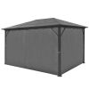 vidaXL Gazebo with Curtain Anthracite Aluminum 157.5" x 118.1"