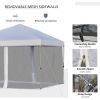 10' x 10' Pop Up Canopy Portable Folding Tent Gazebo Outdoor with Removable Sidewalls Mesh Curtains Carrying Bag White