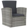 vidaXL 16 Piece Patio Lounge Set with Cushions Poly Rattan Gray