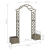 vidaXL Garden Pergola with Planter Gray Solid Firwood