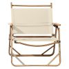 53*55*61cm Medium Size Aluminum Frame 600D Khaki Oxford Cloth Bearing 100kg Imitation Wood Grain Spray Paint Camping Chair Khaki