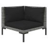 vidaXL 12 Piece Patio Lounge Set with Cushions Poly Rattan Dark Gray