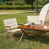 53*55*61cm Medium Size Aluminum Frame 600D Khaki Oxford Cloth Bearing 100kg Imitation Wood Grain Spray Paint Camping Chair Khaki