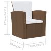 vidaXL 16 Piece Patio Lounge Set with Cushions Poly Rattan Brown