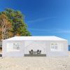 10'x30' Outdoor Party Tent with 8 Removable Sidewalls; Waterproof Canopy Patio Wedding Gazebo; White