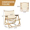 53*55*61cm Medium Size Aluminum Frame 600D Khaki Oxford Cloth Bearing 100kg Imitation Wood Grain Spray Paint Camping Chair Khaki