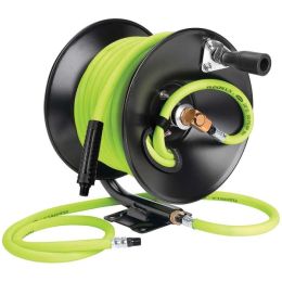 Flexzilla Manual Open Face Air Hose Reel with 3/8" x 50' Hose