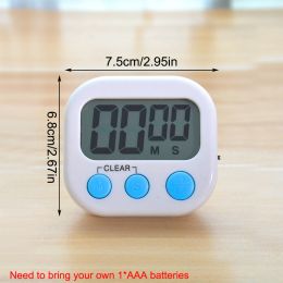 Magnetic Kitchen Timer Rotary Digital Timer Manual Countdown Alarm Clock Mechanical Cooking Timer Cooking Shower Study Stopwatch (Color: Basic white, Ships From: China)