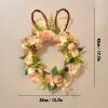 Glowing Easter Wreath Decor DIY Rattan Wreath Colorful Rabbit Bunny Eggs Happy Easter Party Decoration For Home Party Supplies