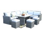 Direct Wicker 7-Piece Outdoor Rattan Wicker Sofa Rattan Patio Garden Furniture, Gray