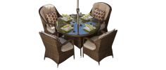 Direct Wicker Marianna Patio Wicker 5 Piece Round Dining Set