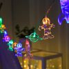 1 Set; LED String Light; 20 LED Battery Operated String Lights; Astronaut Spaceship Rocket Outer Space Room Bedroom Decor; Birthday Anniversary Party