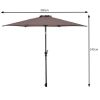 10 Feet Outdoor Patio Umbrella with Tilt Adjustment and Crank