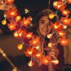 3 Pack Fall Garland with Pumpkin Lights & Enlarged Maple Fall String Lights Halloween Pumpkins Lights, 30Ft 60LED Waterproof Battery Operated Fall Dec