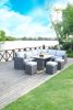 Direct Wicker 7-Piece Outdoor Rattan Wicker Sofa Rattan Patio Garden Furniture, Gray