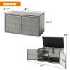 88 Gallon Garden Patio Rattan Storage Container Box